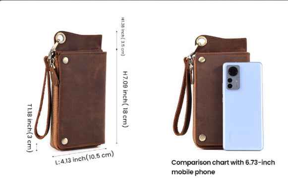 Men's RFID Wallet Retro Crazy Horse Leather Design