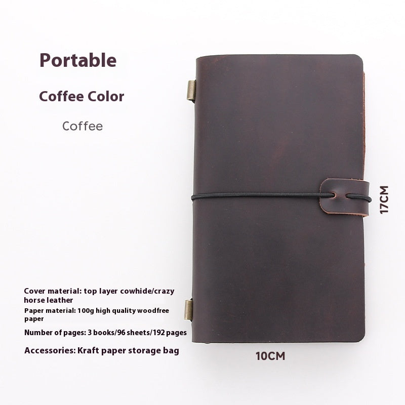 Crazy Horse Leather Notebook - High-Grade Business Diary - ArtOm_farm™ LEATHER