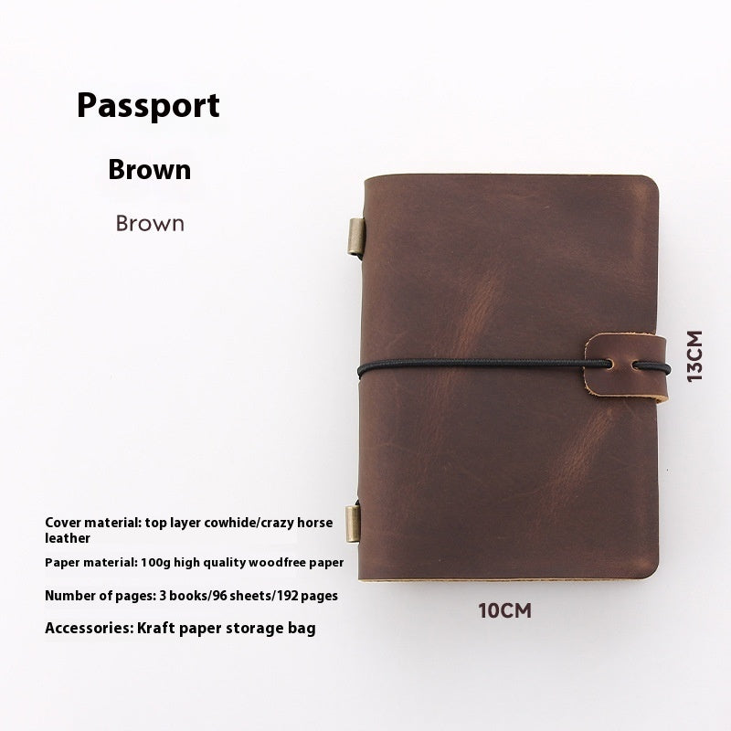 Crazy Horse Leather Notebook - High-Grade Business Diary - ArtOm_farm™ LEATHER