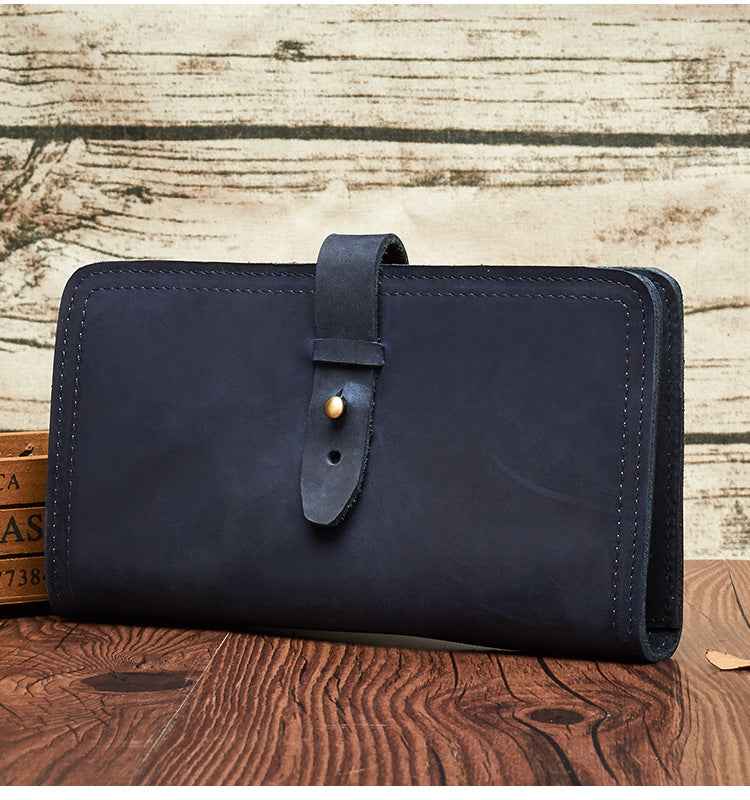 Genuine Leather Crazy Horse Clutch - Stylish Genuine Leather Clutch for Everyday Use - ArtOm_farm™ LEATHER