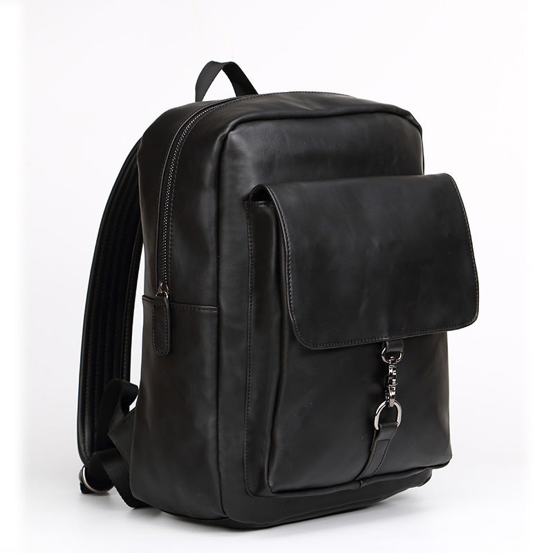 Korean Men's Retro Leather Backpack - Crazy Horse Leather Style - ArtOm_farm™ LEATHER