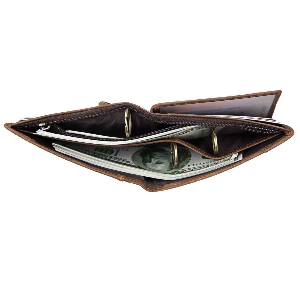 Leather Short Wallet Crafted from Crazy Horse Leather - ArtOm_farm™ LEATHER