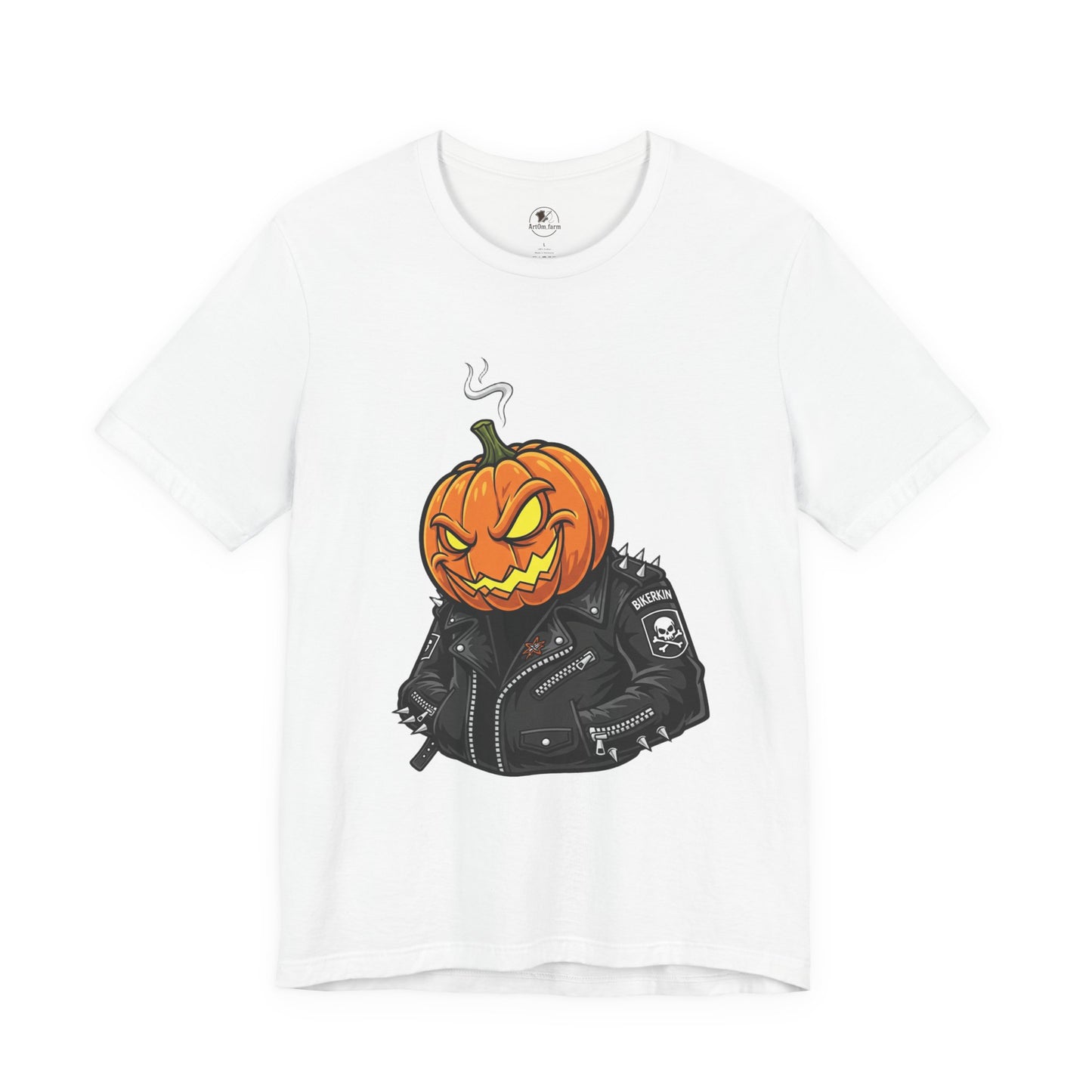 Pumpkin Punk T-Shirt - Edgy Halloween Graphic Tee for Unisex Style at Autumn Parties - ArtOm_farm™ LEATHER