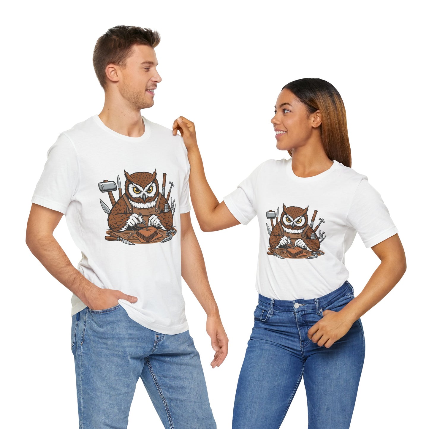 Owl Artisan Tee - Perfect Gift for Craft Lovers and Nature Enthusiasts, Handmade Casual Wear - ArtOm_farm™ LEATHER