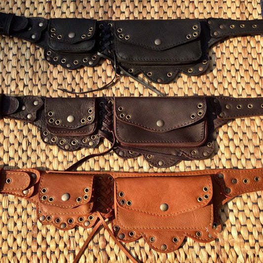Vintage Leather Belt Wallet for Timeless Style and Functionality - ArtOm_farm™ LEATHER