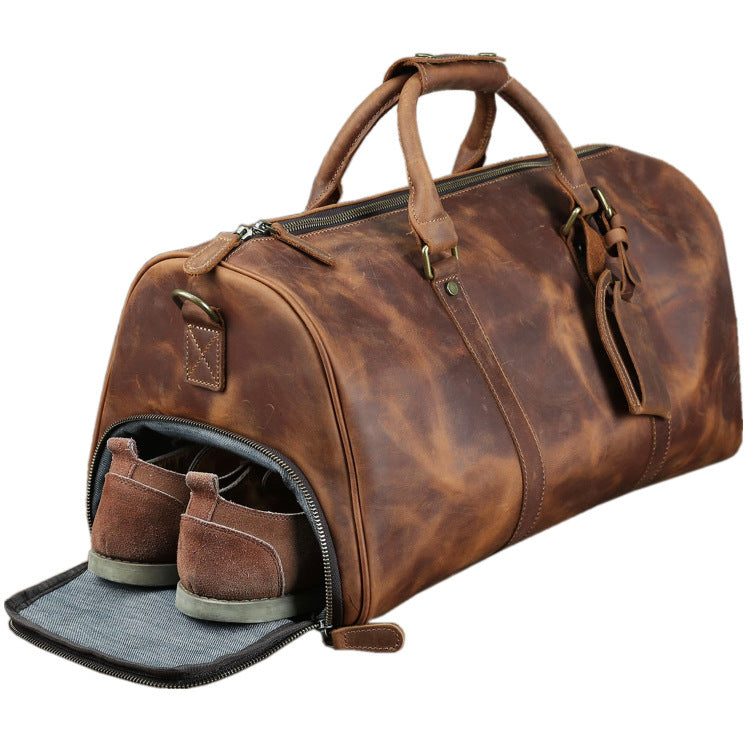Horse Leather Travel Bag for Men - Premium Travel Comfort and Style - ArtOm_farm™ LEATHER