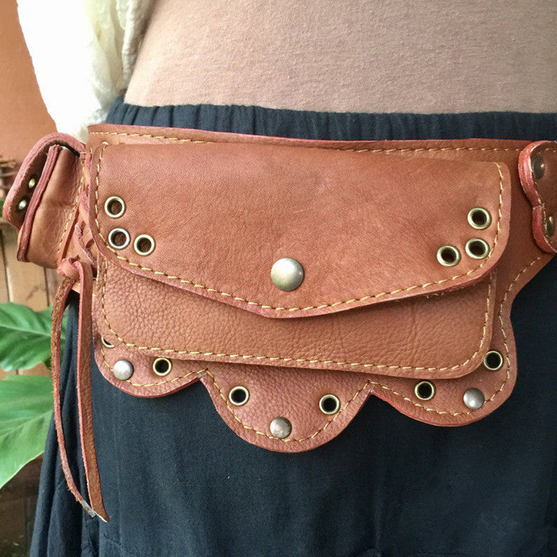 Vintage Leather Belt Wallet for Timeless Style and Functionality - ArtOm_farm™ LEATHER