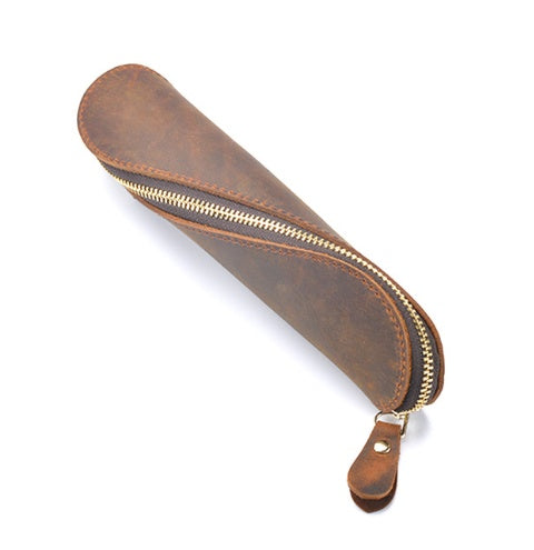 Vintage Leather Pencil Case - Timeless Style Meets Functionality - ArtOm_farm™ LEATHER