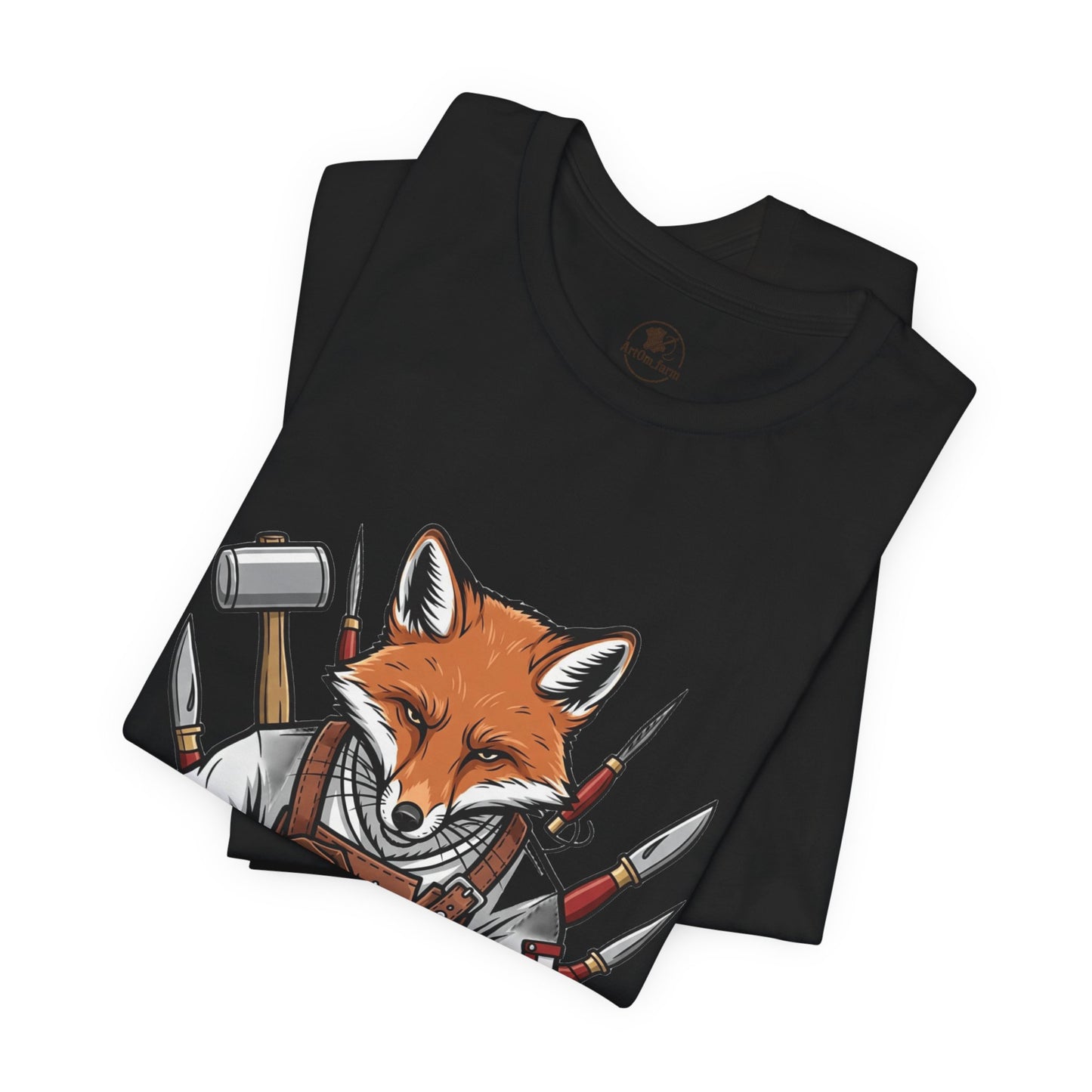 Crafty Fox T-Shirt - Funny Artisan Tee for Crafters, Perfect Gift for Art Lovers, Unique Handmade Vibes - ArtOm_farm™ LEATHER