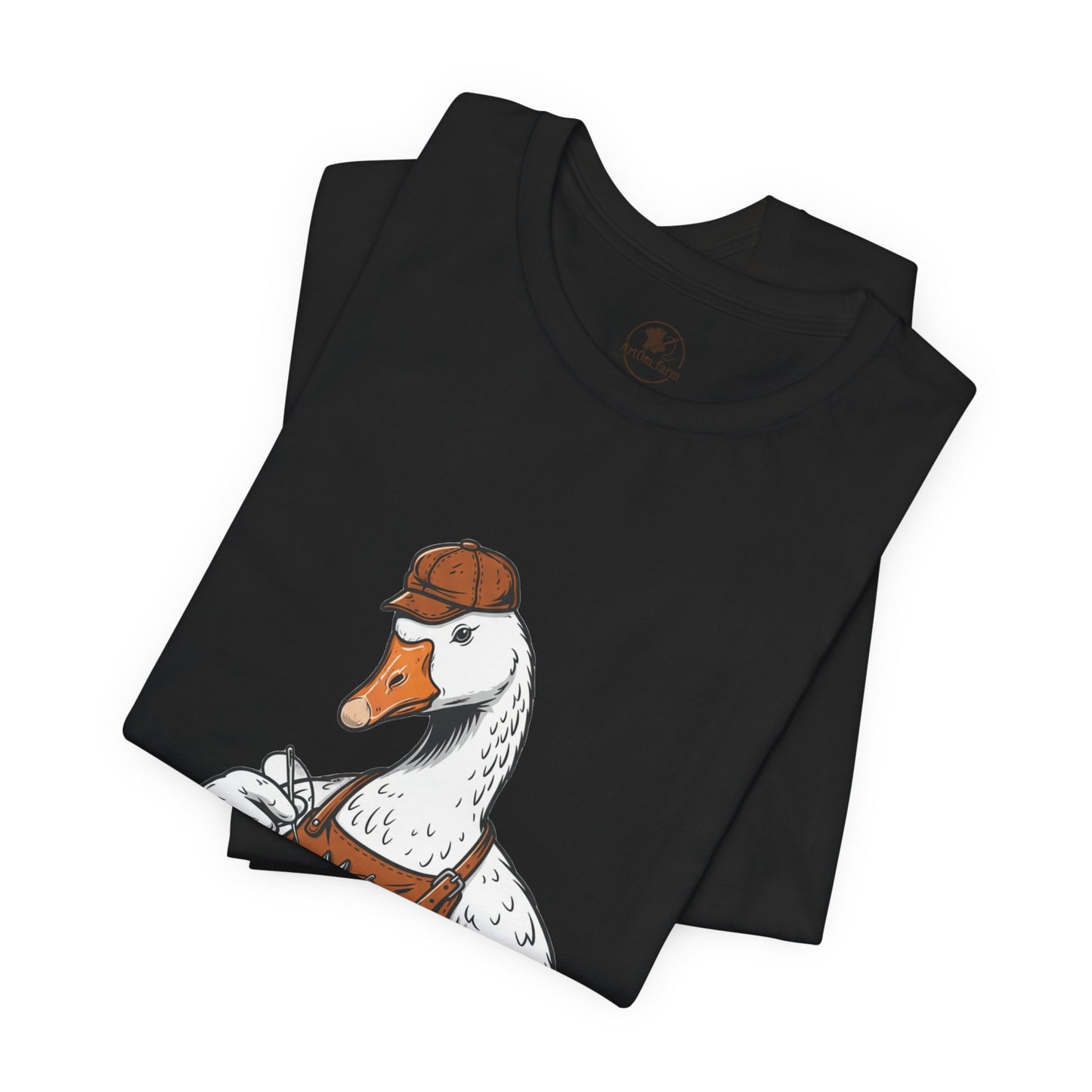 Creative Duck Artisan Tee - Unisex Graphic T-Shirt, Unique Gift for Crafters, Fun Animal Shirt, Artisan Duck Tee - ArtOm_farm™ LEATHER