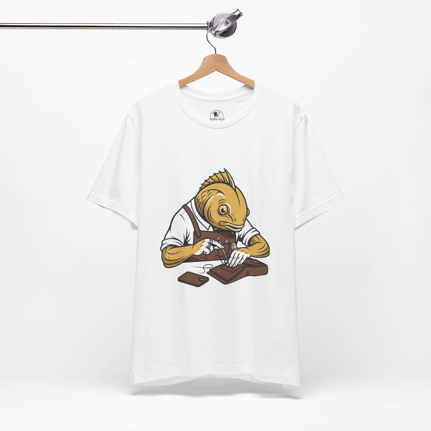Creative Fish Artist Tee - Unique Graphic Tee for Art Lovers, Eco-Friendly Casual Wear - ArtOm_farm™ LEATHER