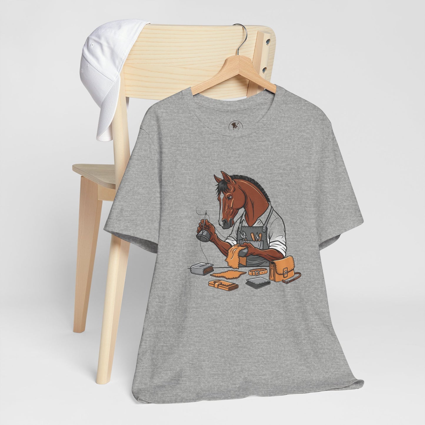 Equestrian Unisex Tee - Funny Horse Shirt for Animal Enthusiasts, Perfect Gift for Horse Lovers - ArtOm_farm™ LEATHER