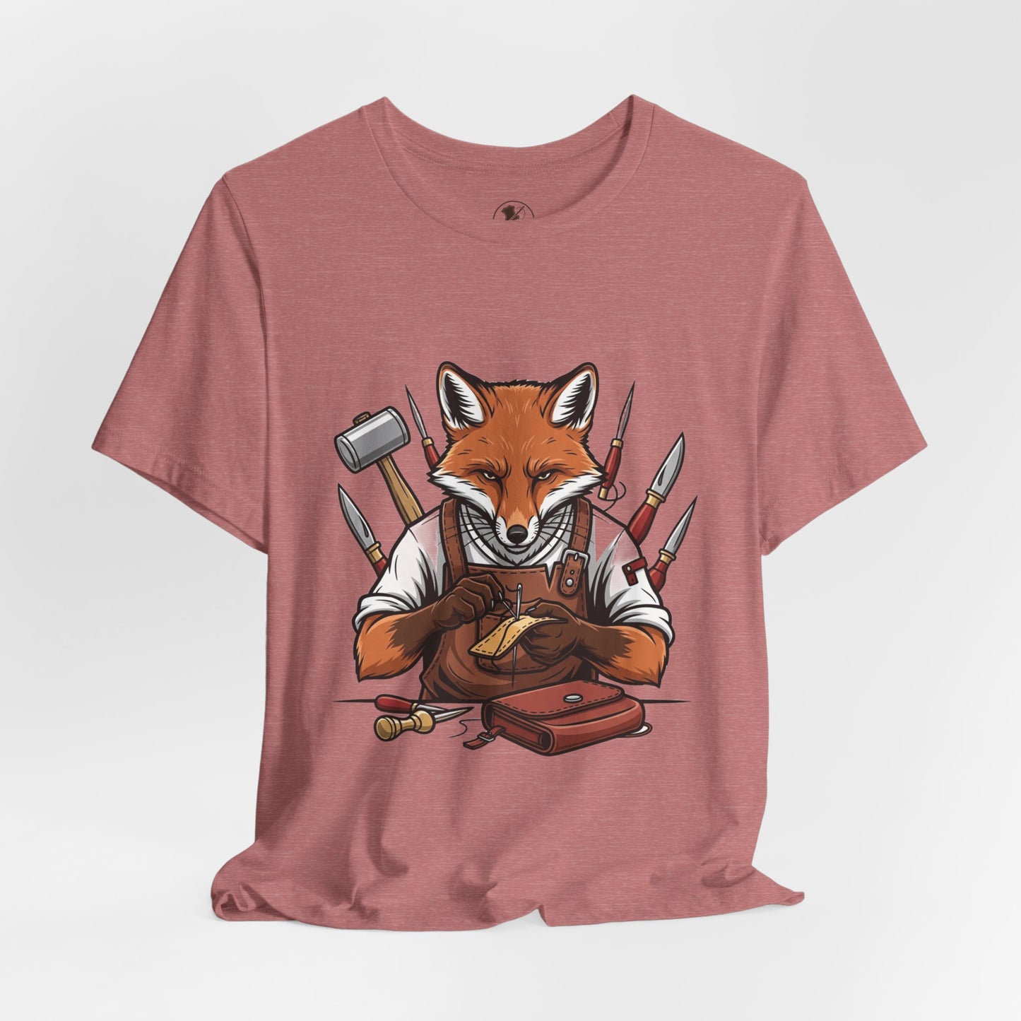 Crafty Fox T-Shirt - Funny Artisan Tee for Crafters, Perfect Gift for Art Lovers, Unique Handmade Vibes - ArtOm_farm™ LEATHER