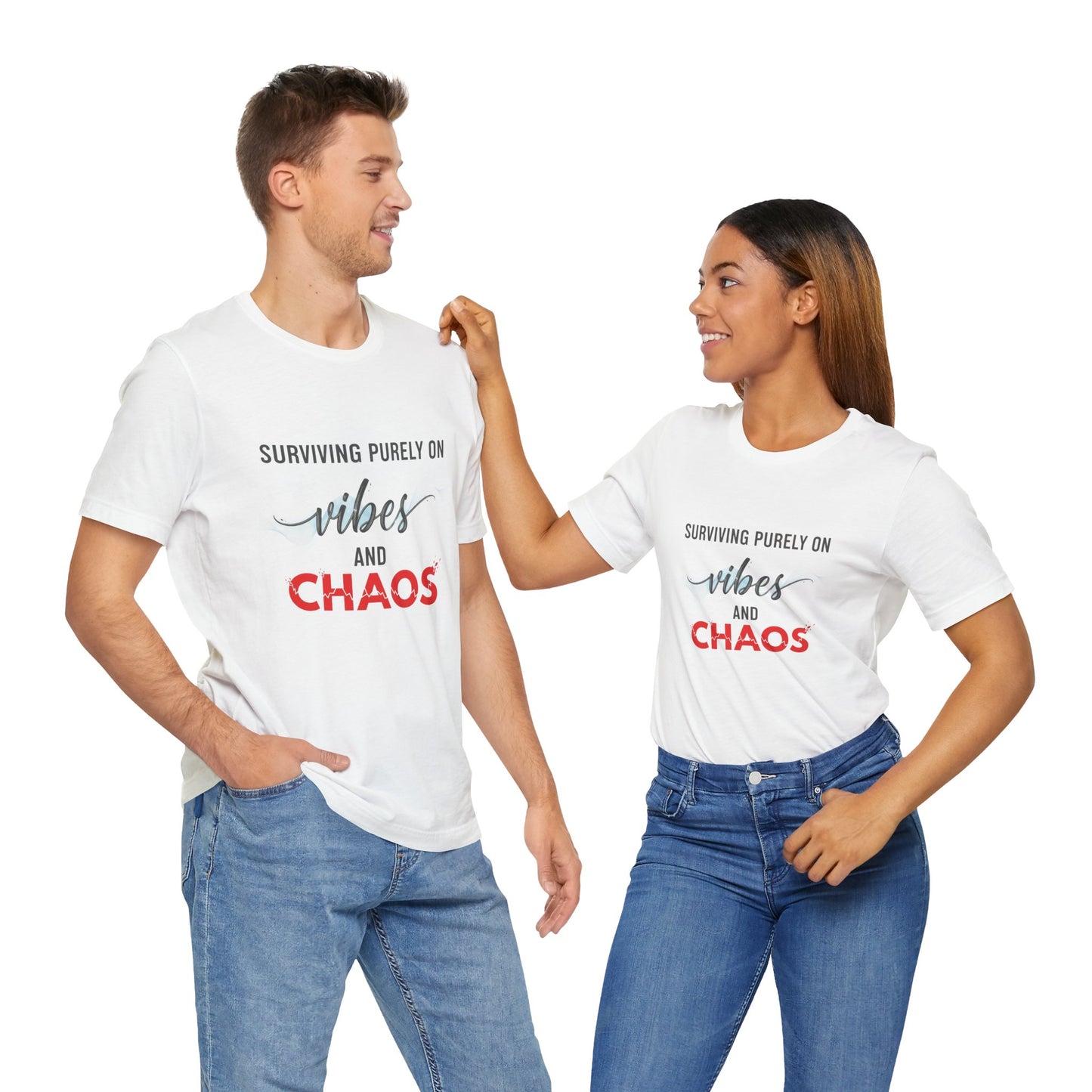 Vibes Chaos Tee - Unisex Jersey Short Sleeve Graphic T-Shirt for Casual Everyday Wear and Summer Essentials - ArtOm_farm™ LEATHER
