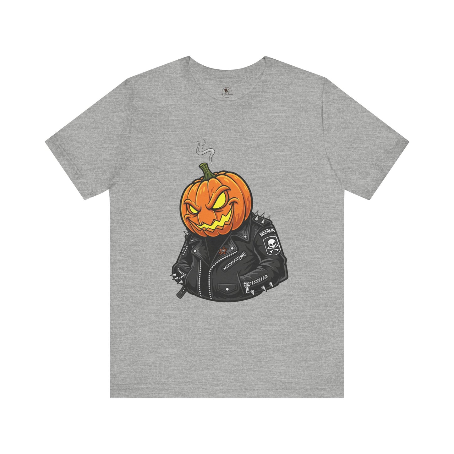 Pumpkin Punk T-Shirt - Edgy Halloween Graphic Tee for Unisex Style at Autumn Parties - ArtOm_farm™ LEATHER