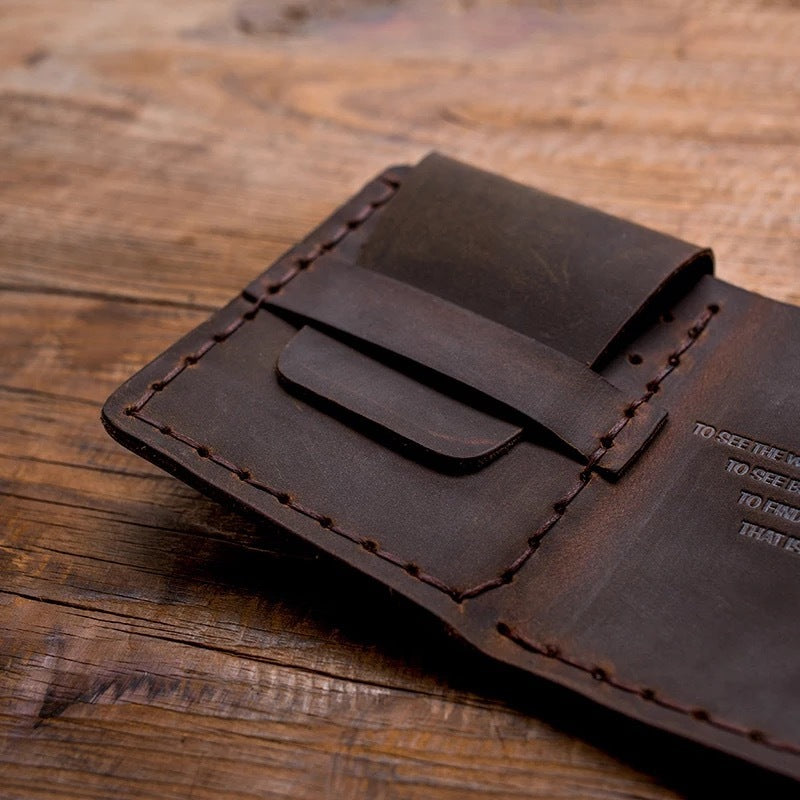 Personalized Horse Leather Wallet - Retro Day Dreamer Design - ArtOm_farm™ LEATHER
