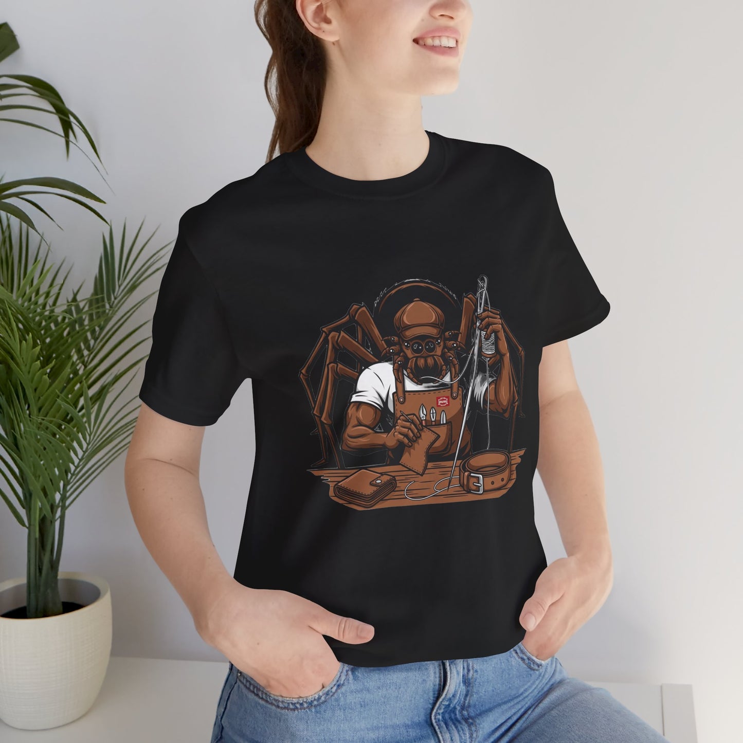 Spider-Man Graphic Tee for Unisex, Fun Short Sleeve Jersey Top, Perfect Gift for Comic Lovers, Casual Wear, Halloween Costume Essential - ArtOm_farm™ LEATHER