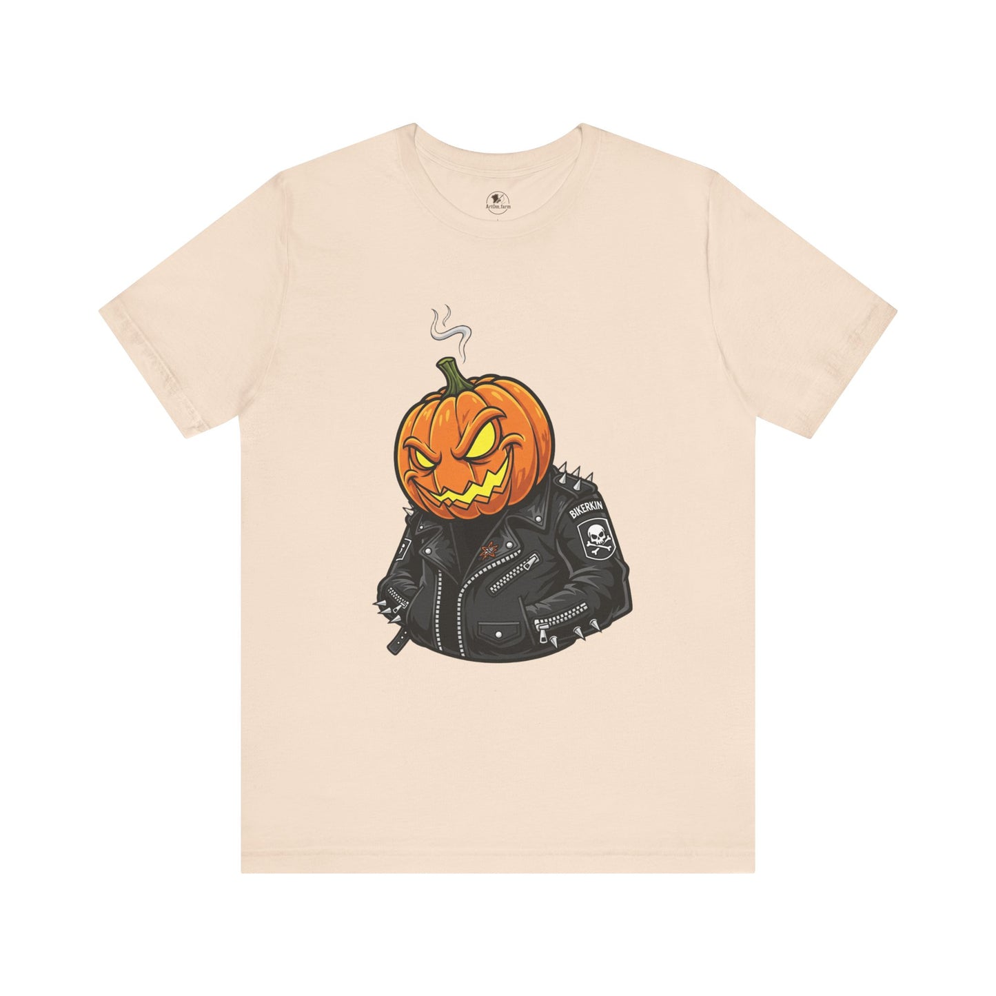 Pumpkin Punk T-Shirt - Edgy Halloween Graphic Tee for Unisex Style at Autumn Parties - ArtOm_farm™ LEATHER