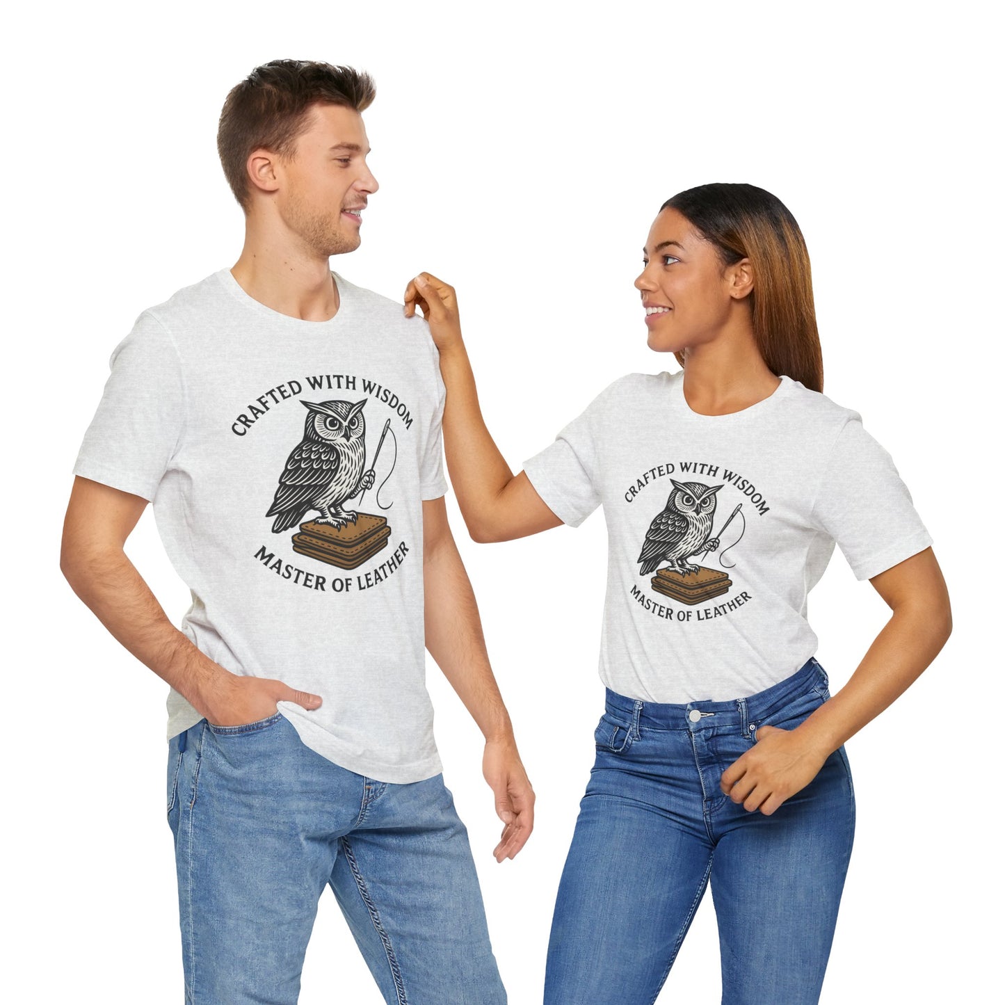 Wise Owl Unisex Tee - Unique Animal Design, Eco-Friendly Apparel for Crafters and Style Enthusiasts - ArtOm_farm™ LEATHER
