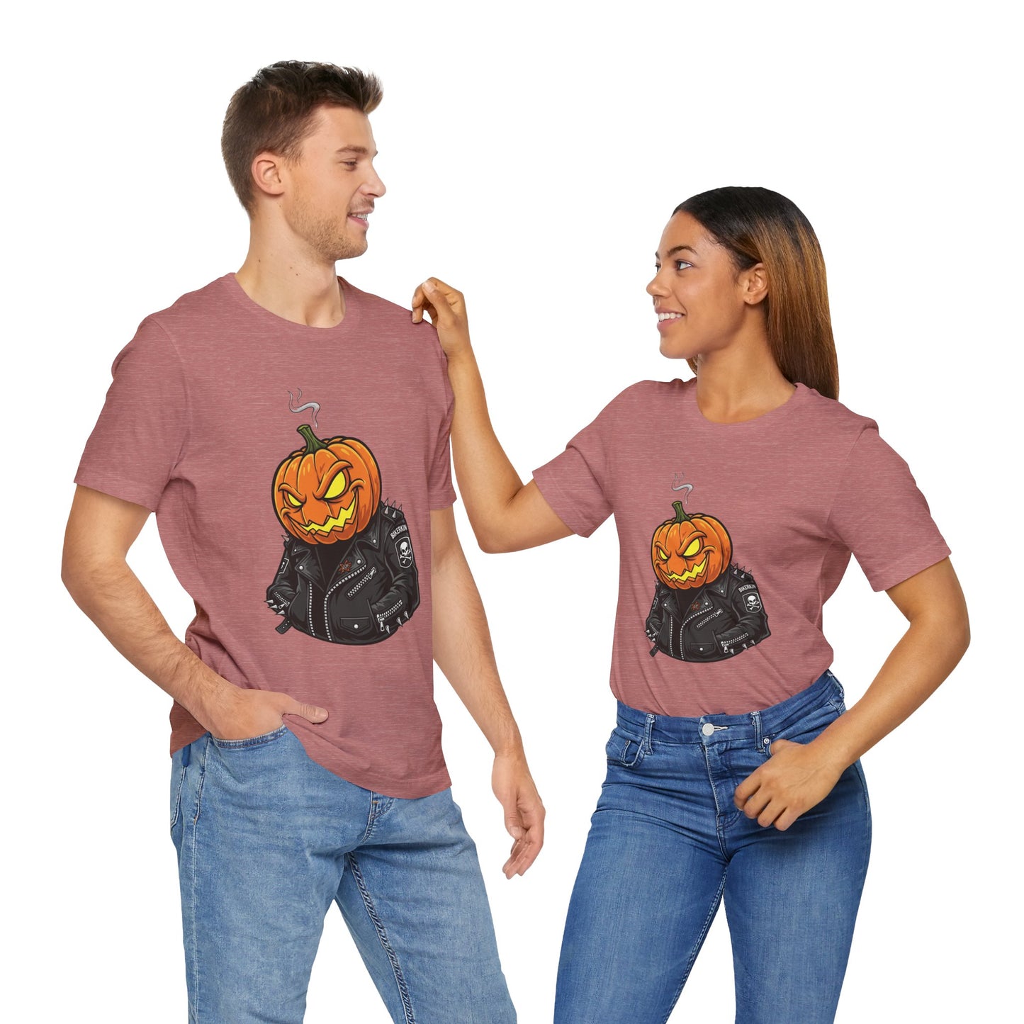 Pumpkin Punk T-Shirt - Edgy Halloween Graphic Tee for Unisex Style at Autumn Parties