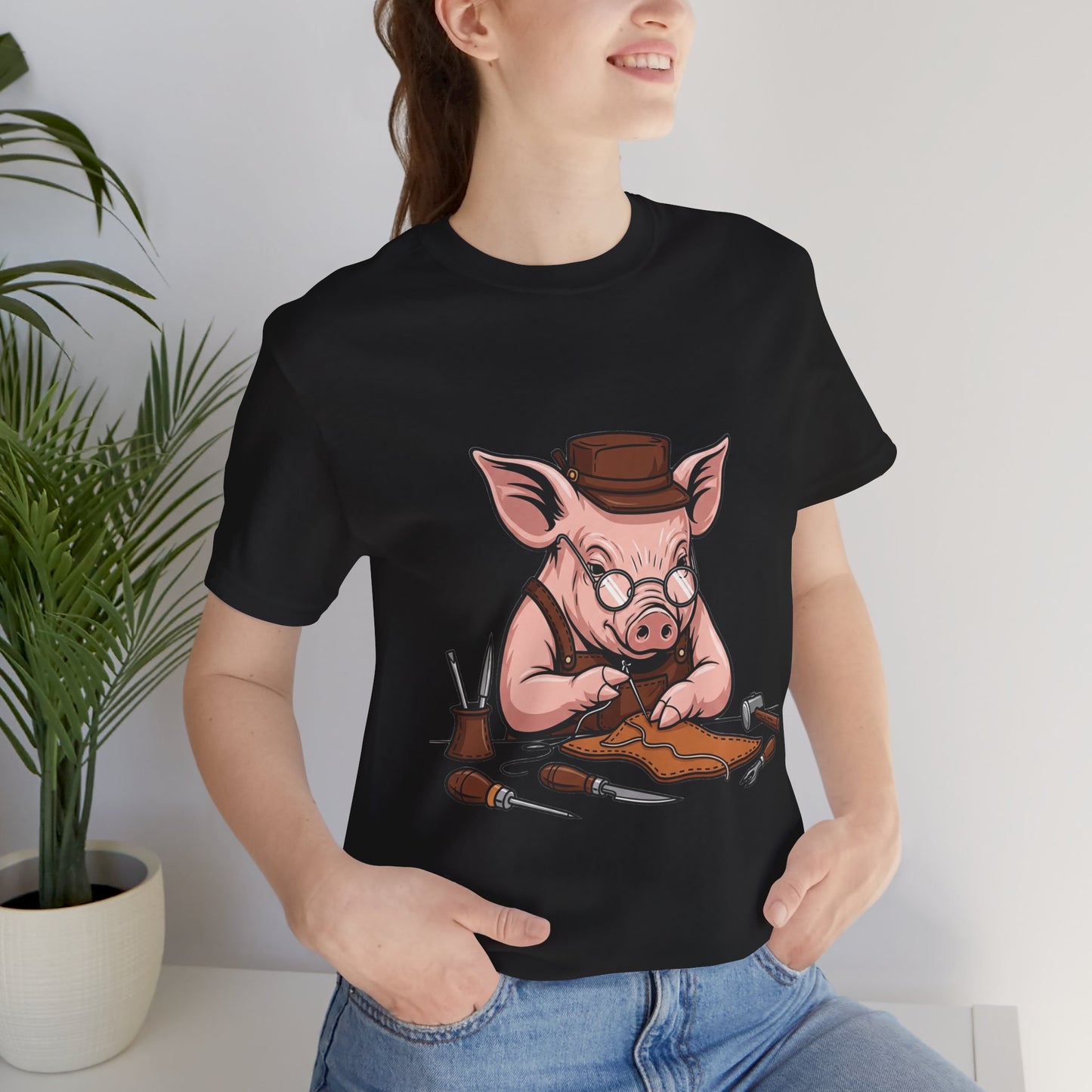Pig Carver Tee - Funny Pig Shirt for Animal Lovers, Unique Crafting Humor Apparel, Perfect Farm Style Gift - ArtOm_farm™ LEATHER