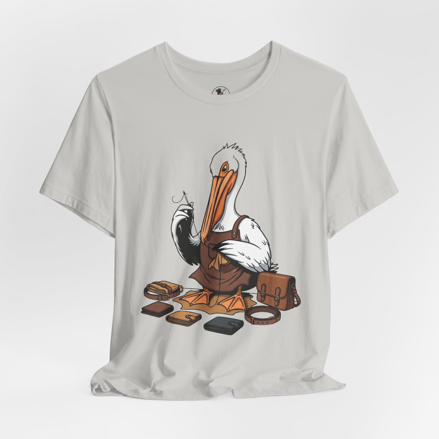 Whimsical Pelican Tee - Fun Beach T-Shirt for Casual Summer Style and Nature Lovers - ArtOm_farm™ LEATHER