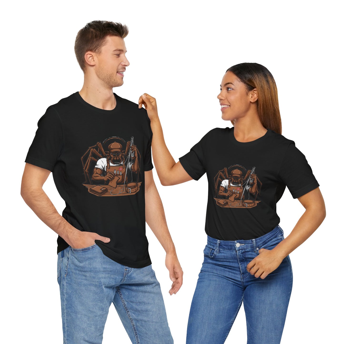 Spider-Man Graphic Tee for Unisex, Fun Short Sleeve Jersey Top, Perfect Gift for Comic Lovers, Casual Wear, Halloween Costume Essential - ArtOm_farm™ LEATHER