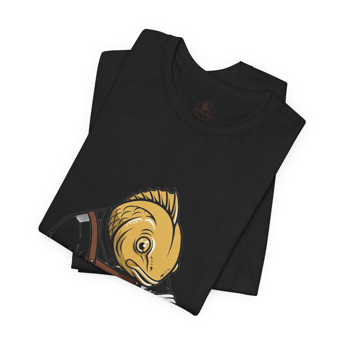 Creative Fish Artist Tee - Unique Graphic Tee for Art Lovers, Eco-Friendly Casual Wear - ArtOm_farm™ LEATHER