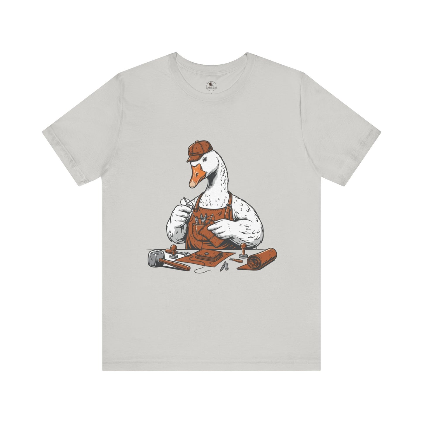 Creative Duck Artisan Tee - Unisex Graphic T-Shirt, Unique Gift for Crafters, Fun Animal Shirt, Artisan Duck Tee - ArtOm_farm™ LEATHER