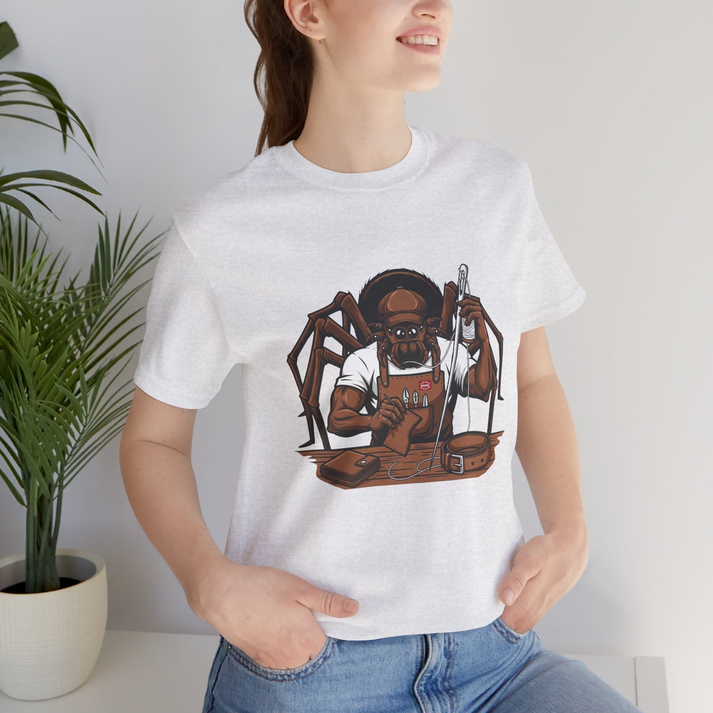 Spider-Man Graphic Tee for Unisex, Fun Short Sleeve Jersey Top, Perfect Gift for Comic Lovers, Casual Wear, Halloween Costume Essential - ArtOm_farm™ LEATHER