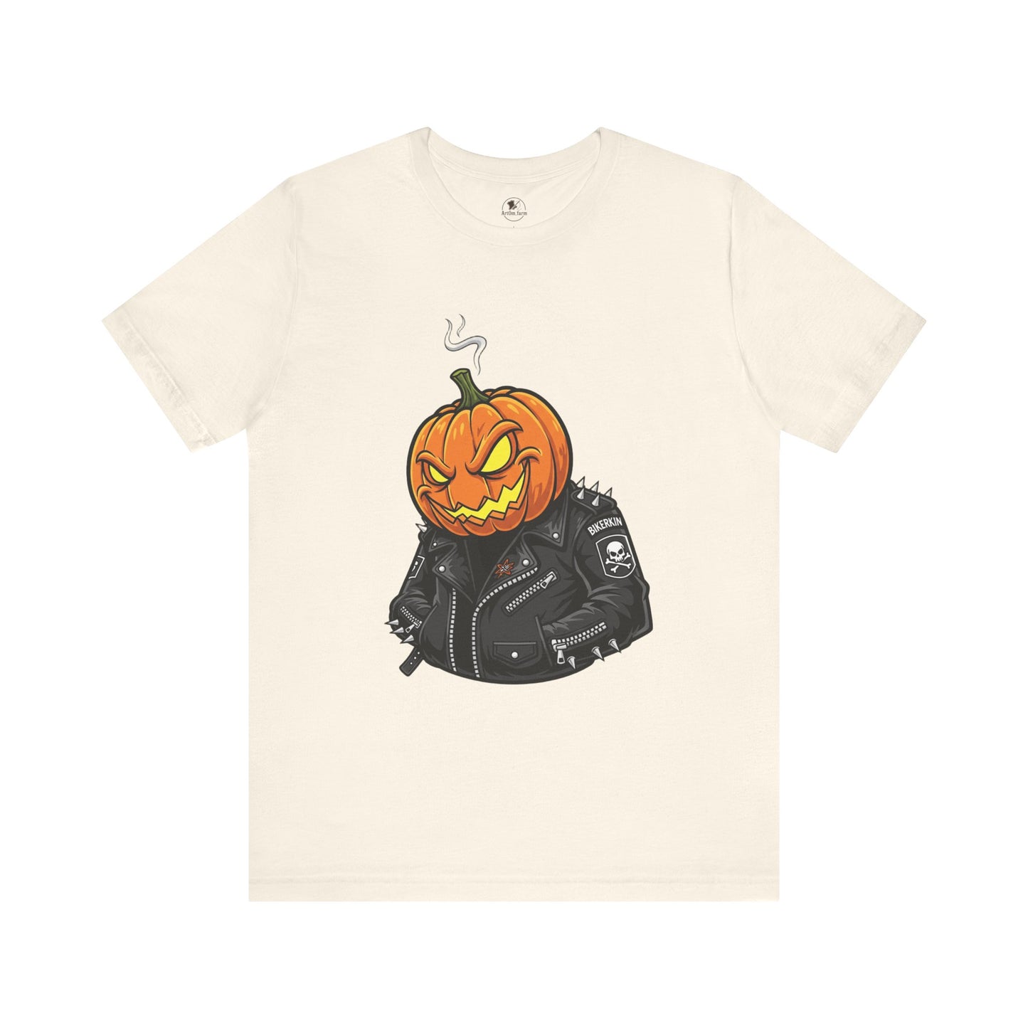 Pumpkin Punk T-Shirt - Edgy Halloween Graphic Tee for Unisex Style at Autumn Parties - ArtOm_farm™ LEATHER