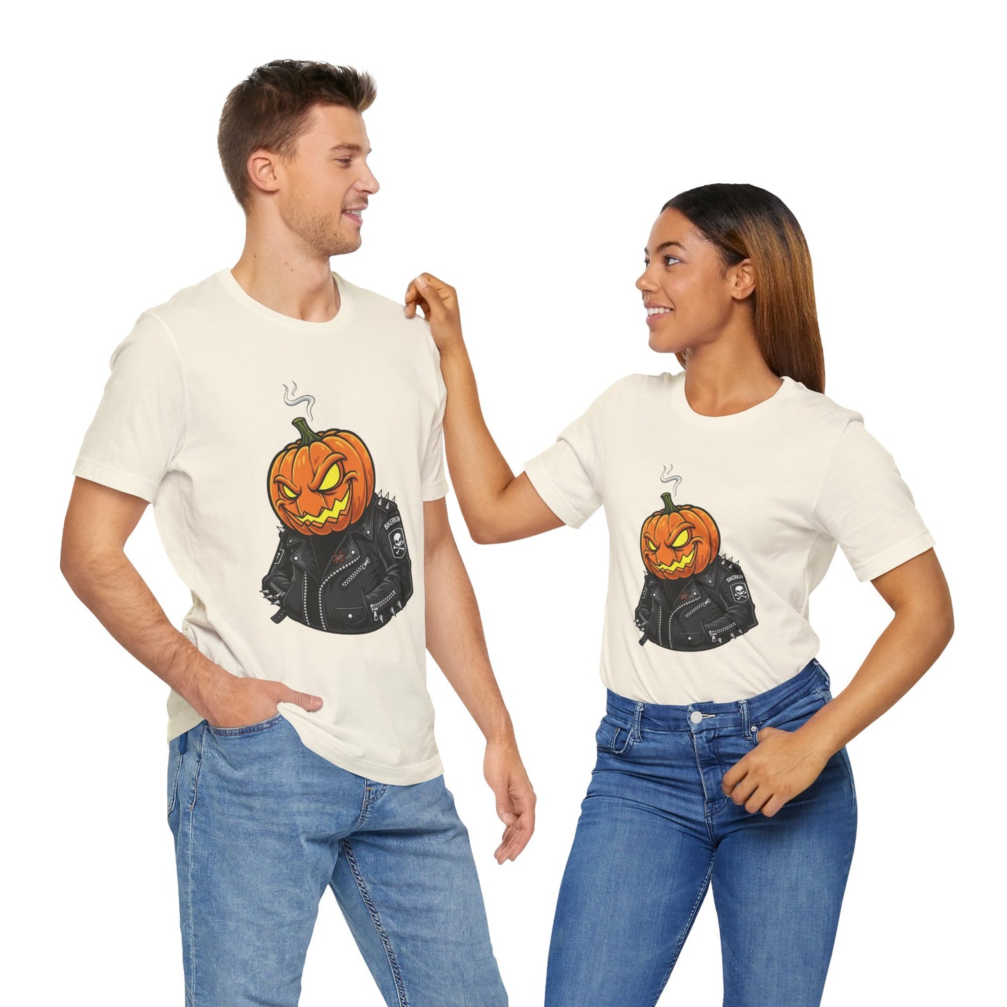 Pumpkin Punk T-Shirt - Edgy Halloween Graphic Tee for Unisex Style at Autumn Parties