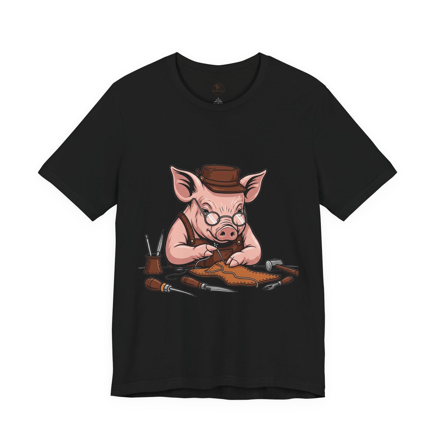 Pig Carver Tee - Funny Pig Shirt for Animal Lovers, Unique Crafting Humor Apparel, Perfect Farm Style Gift - ArtOm_farm™ LEATHER