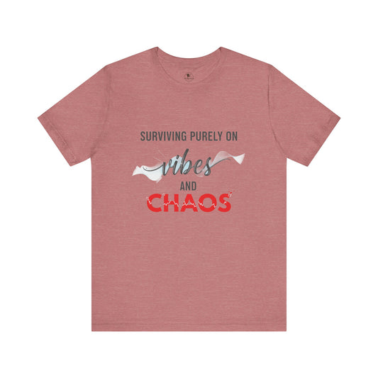 Vibes Chaos Tee - Unisex Jersey Short Sleeve Graphic T-Shirt for Casual Everyday Wear and Summer Essentials - ArtOm_farm™ LEATHER