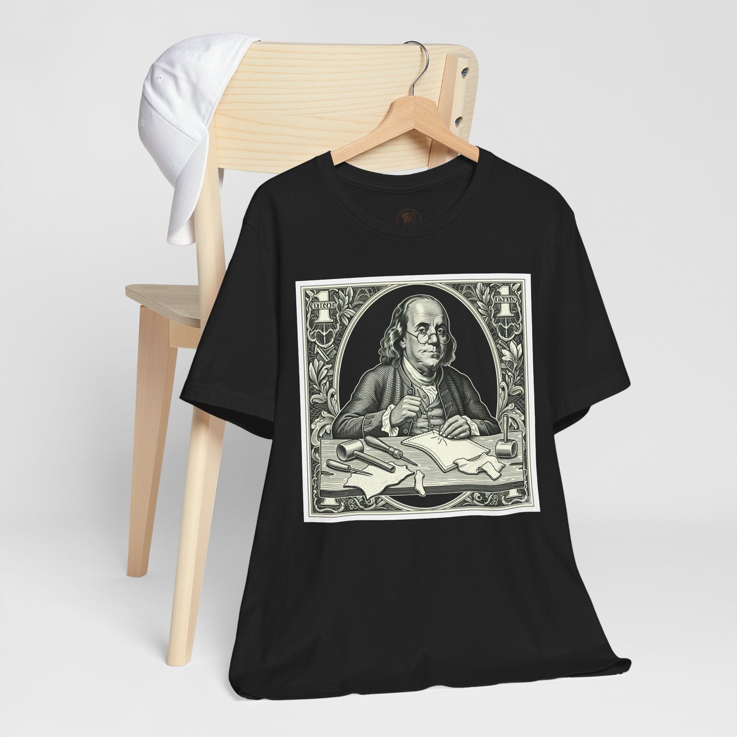 Benjamin Franklin Vintage Tee - Unisex Short Sleeve Shirt Perfect for History Lovers and Unique Teacher Gifts - ArtOm_farm™ LEATHER