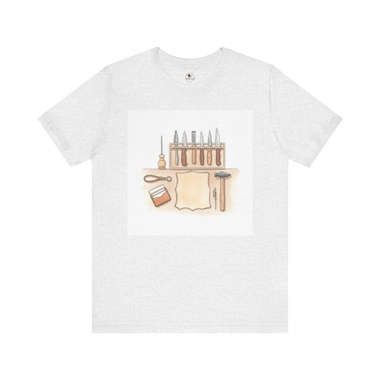 Craftsman Tools Shirt - Short Sleeve Tee for DIY Enthusiasts, Artisan Gift, Workshop Apparel, Perfect Father's Day Gift - ArtOm_farm™ LEATHER