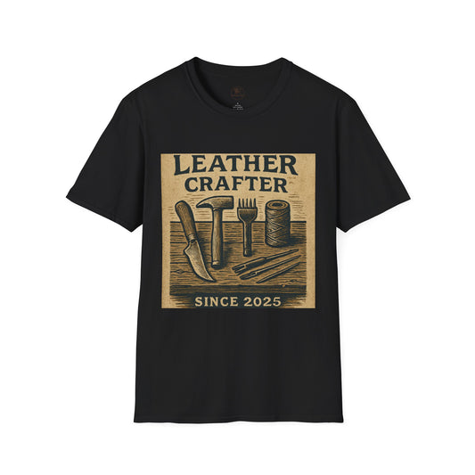 Leatherworking T-Shirt for Enthusiasts, Unisex Softstyle Tee for Craft Workshops and Holidays, Durable and Stylish Gift - ArtOm_farm™ LEATHER