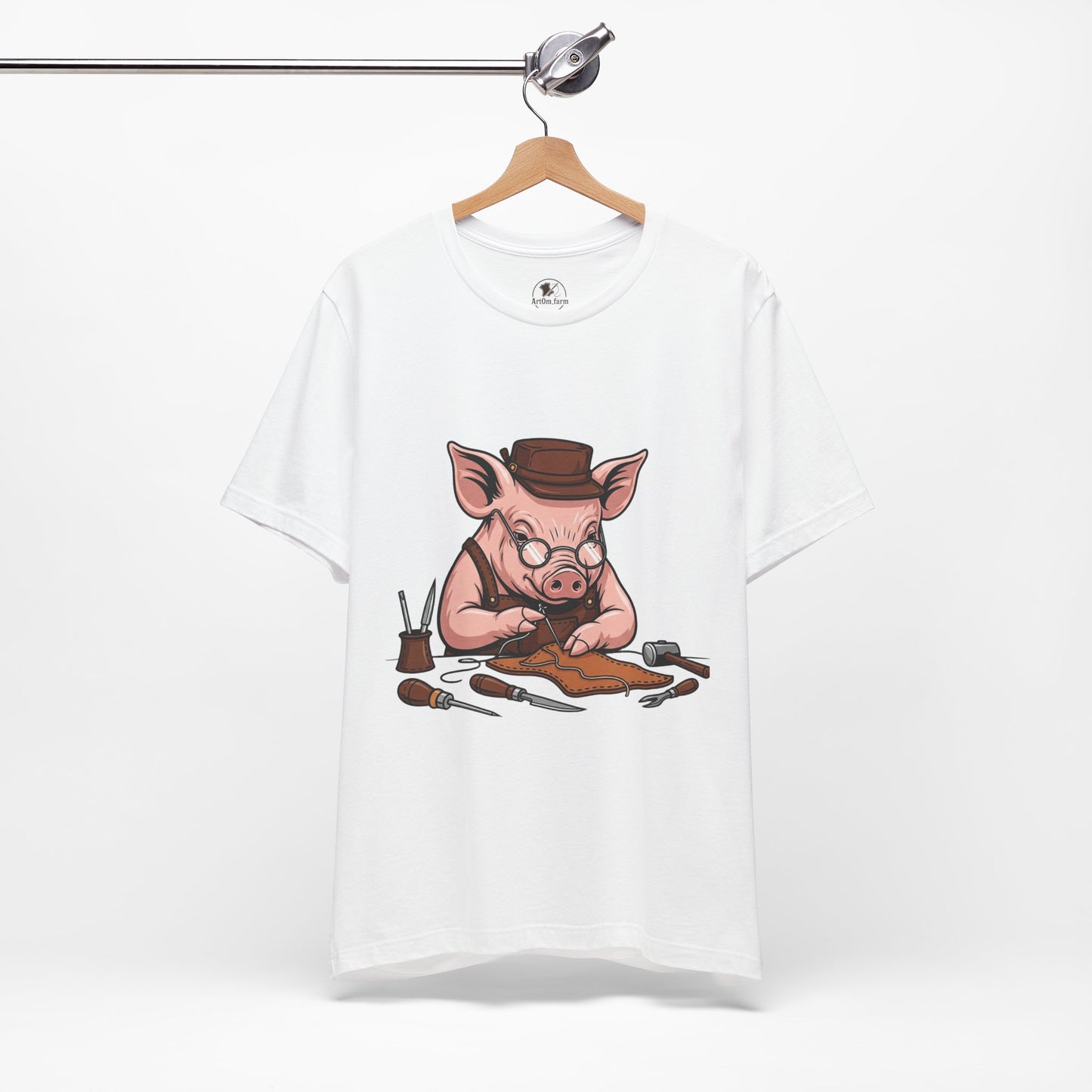 Pig Carver Tee - Funny Pig Shirt for Animal Lovers, Unique Crafting Humor Apparel, Perfect Farm Style Gift - ArtOm_farm™ LEATHER