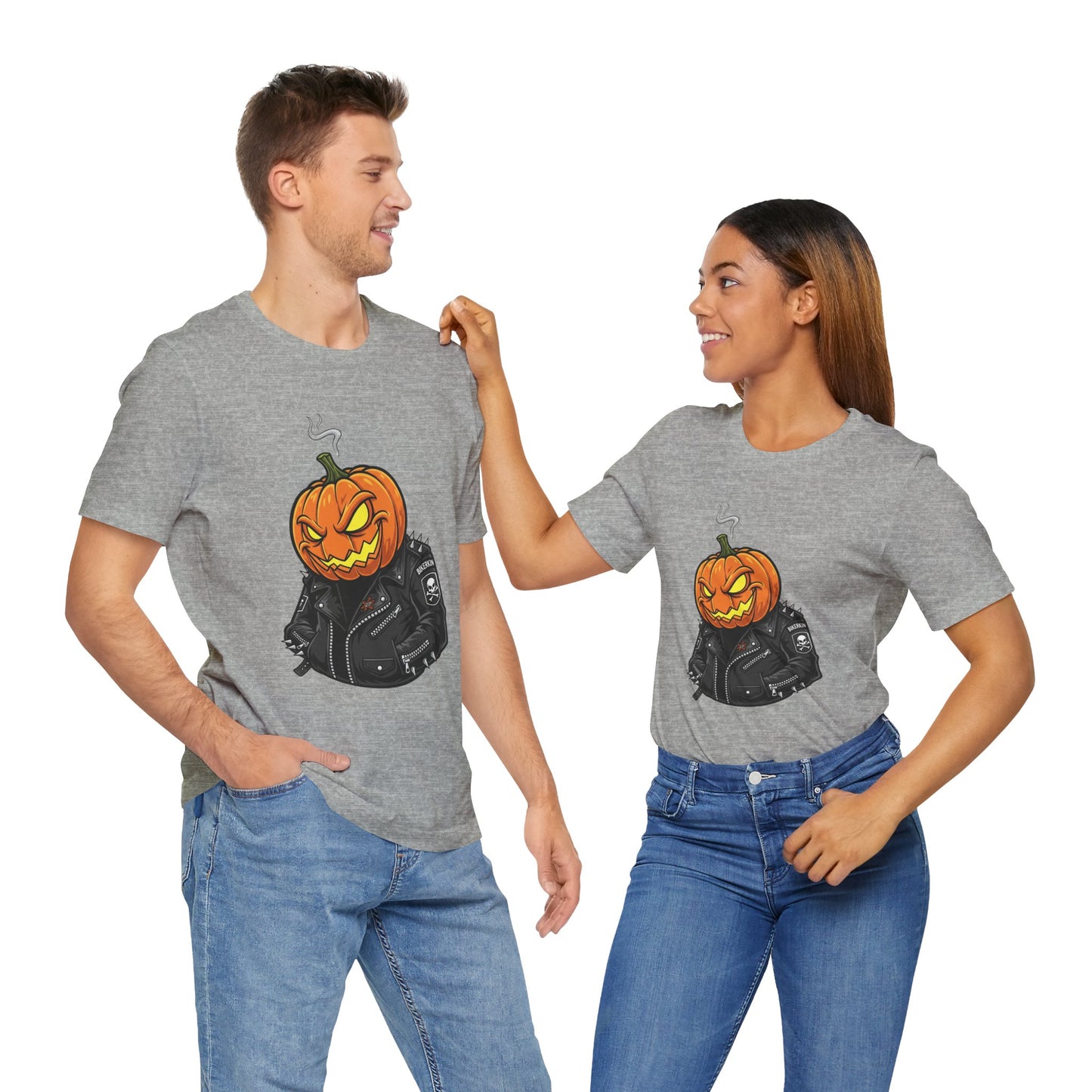 Pumpkin Punk T-Shirt - Edgy Halloween Graphic Tee for Unisex Style at Autumn Parties
