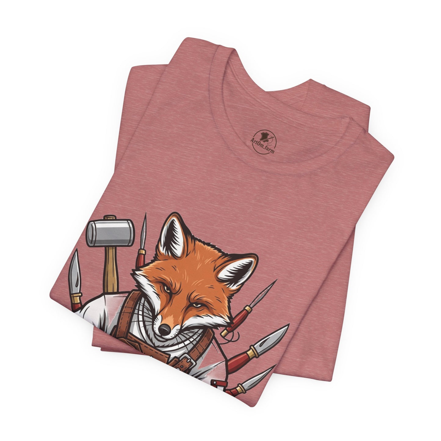 Crafty Fox T-Shirt - Funny Artisan Tee for Crafters, Perfect Gift for Art Lovers, Unique Handmade Vibes - ArtOm_farm™ LEATHER
