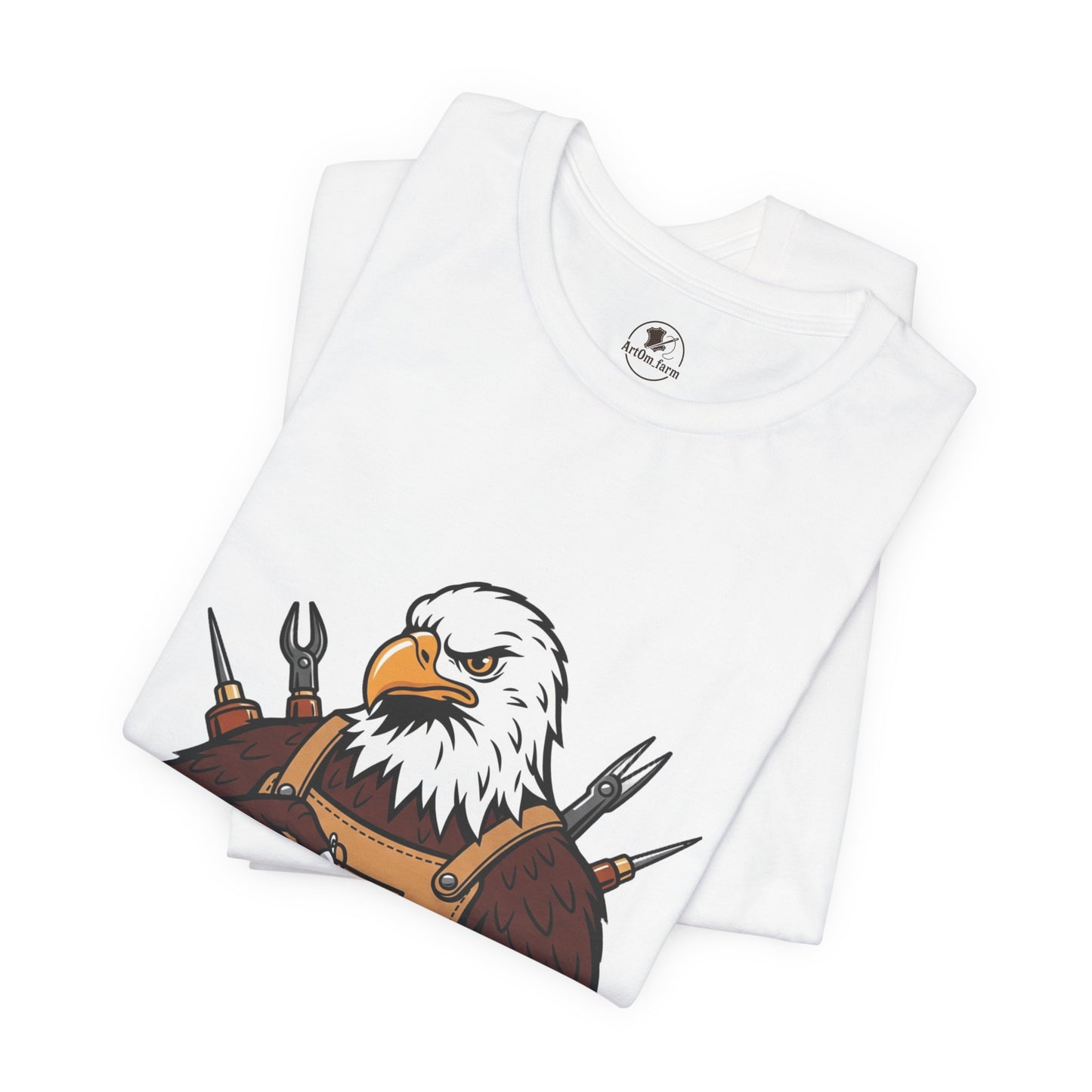 Crafty Eagle DIY Shirt - Unisex Tee for Crafters, Eagle Graphic Design, Gift for Men and Women - ArtOm_farm™ LEATHER