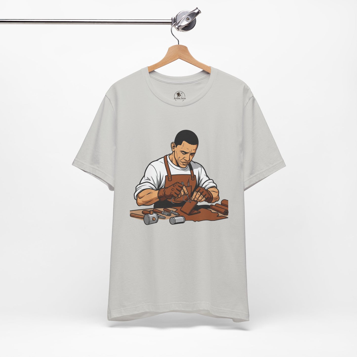 Craftsman Tee for Art Lovers - Unisex Shirt, Handyman Gift for Woodworking Enthusiasts, Perfect Father's Day Gift - ArtOm_farm™ LEATHER