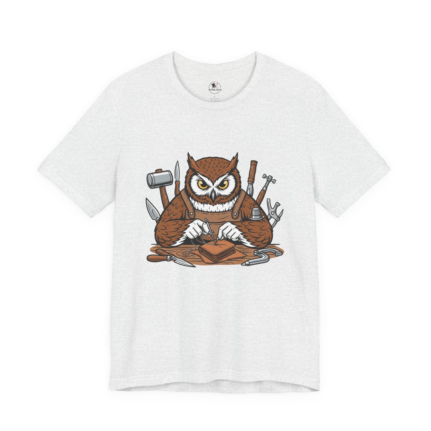 Owl Artisan Tee - Perfect Gift for Craft Lovers and Nature Enthusiasts, Handmade Casual Wear - ArtOm_farm™ LEATHER