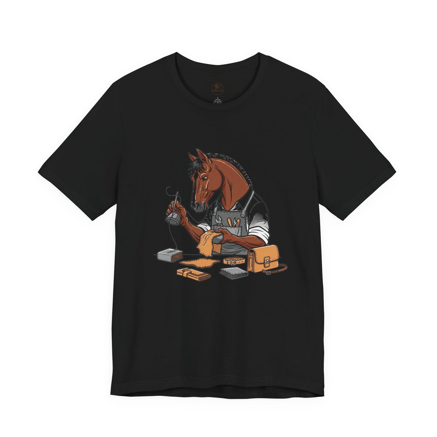 Equestrian Unisex Tee - Funny Horse Shirt for Animal Enthusiasts, Perfect Gift for Horse Lovers - ArtOm_farm™ LEATHER