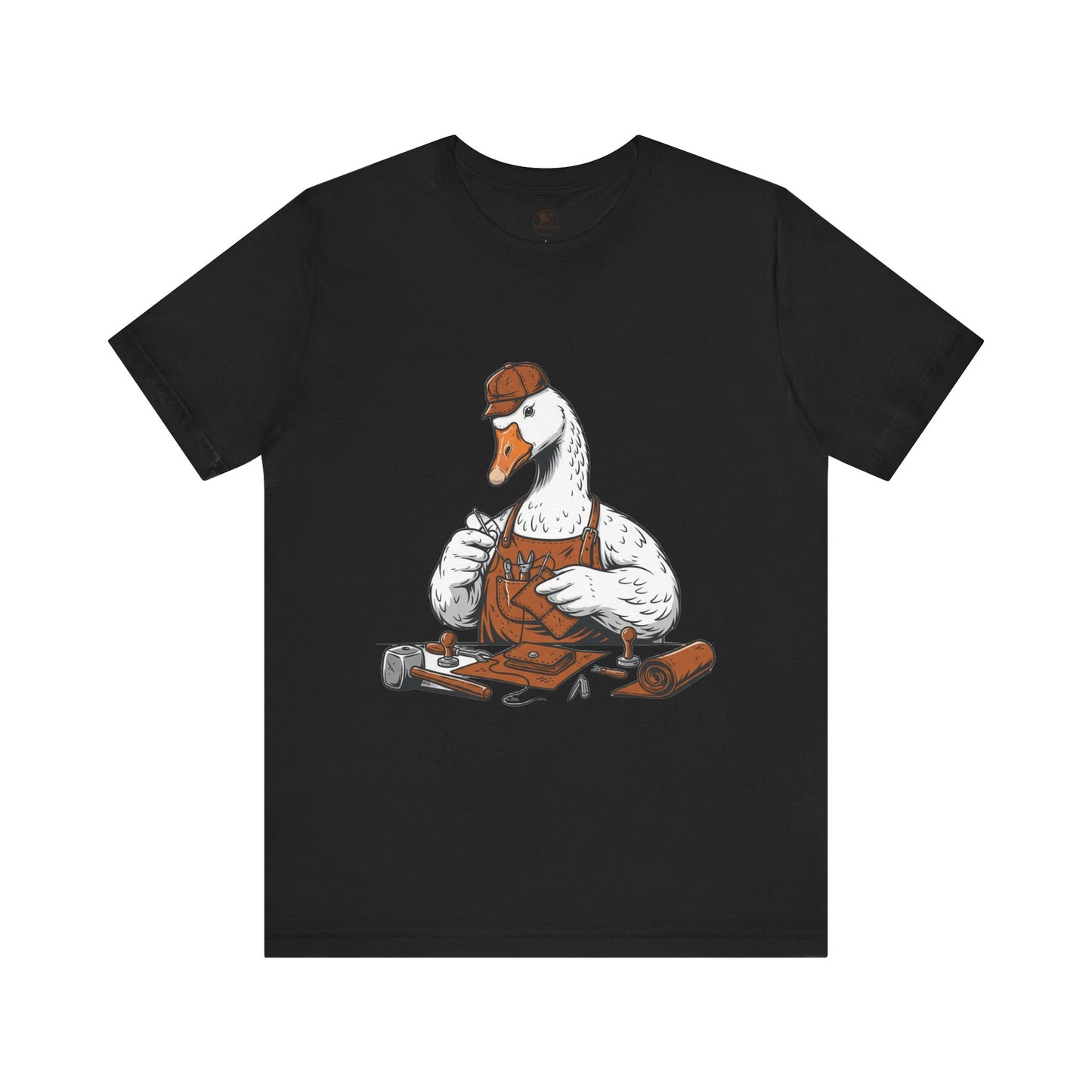 Creative Duck Artisan Tee - Unisex Graphic T-Shirt, Unique Gift for Crafters, Fun Animal Shirt, Artisan Duck Tee - ArtOm_farm™ LEATHER