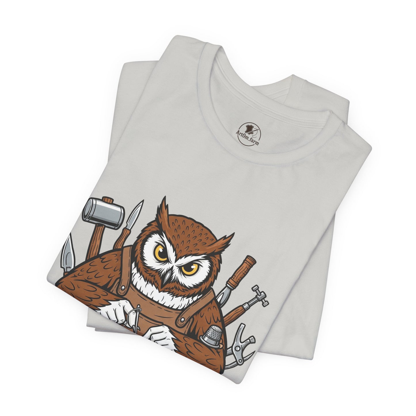Owl Artisan Tee - Perfect Gift for Craft Lovers and Nature Enthusiasts, Handmade Casual Wear - ArtOm_farm™ LEATHER