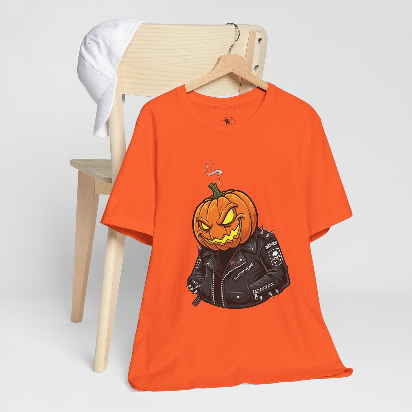 Pumpkin Punk T-Shirt - Edgy Halloween Graphic Tee for Unisex Style at Autumn Parties