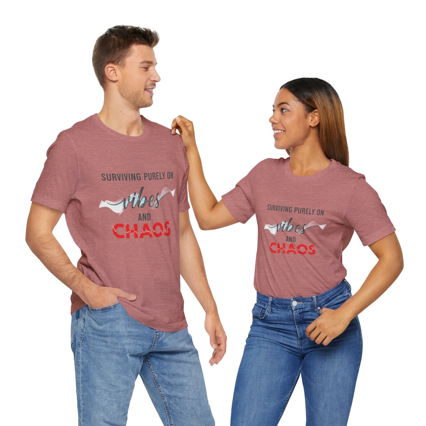 Vibes Chaos Tee - Unisex Jersey Short Sleeve Graphic T-Shirt for Casual Everyday Wear and Summer Essentials - ArtOm_farm™ LEATHER