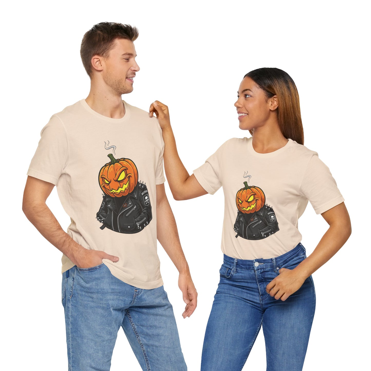 Pumpkin Punk T-Shirt - Edgy Halloween Graphic Tee for Unisex Style at Autumn Parties