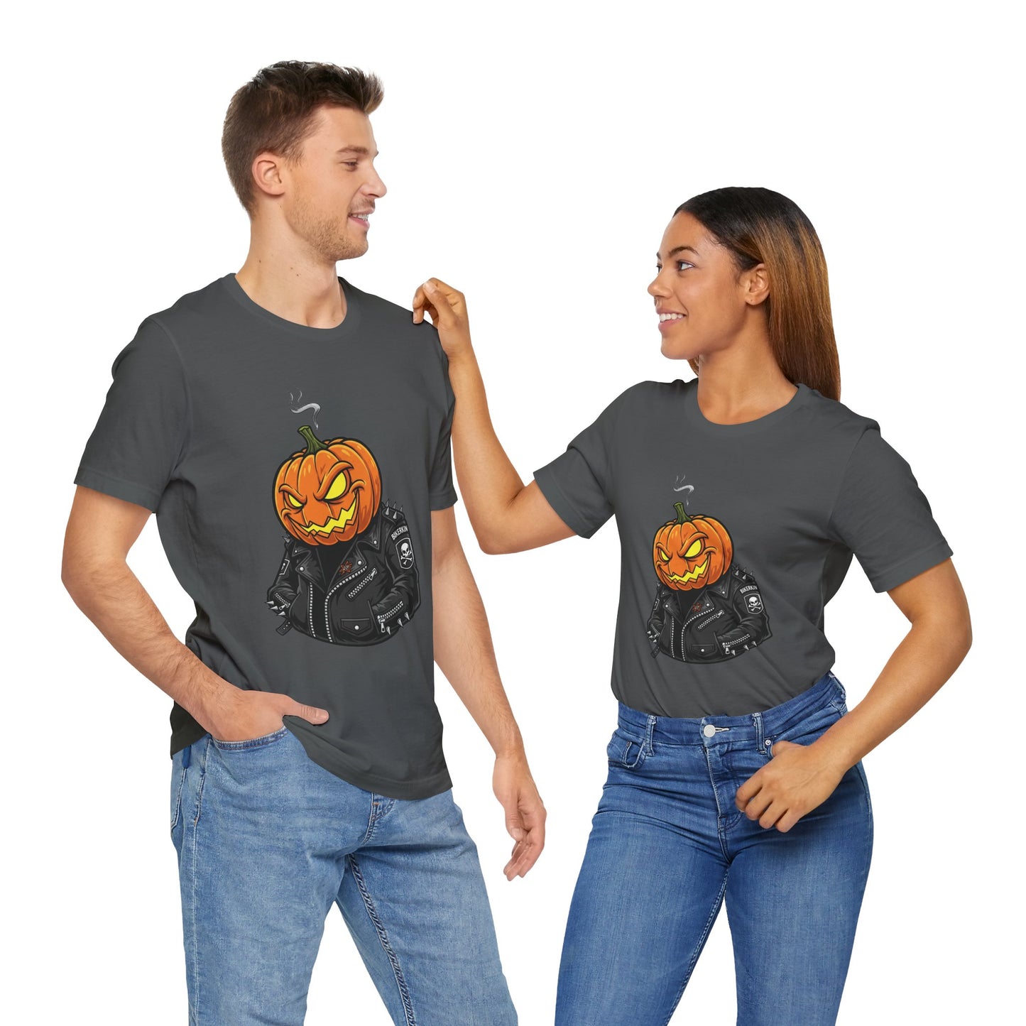 Pumpkin Punk T-Shirt - Edgy Halloween Graphic Tee for Unisex Style at Autumn Parties